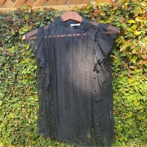 Marty M sheer tip with collar and side buttons